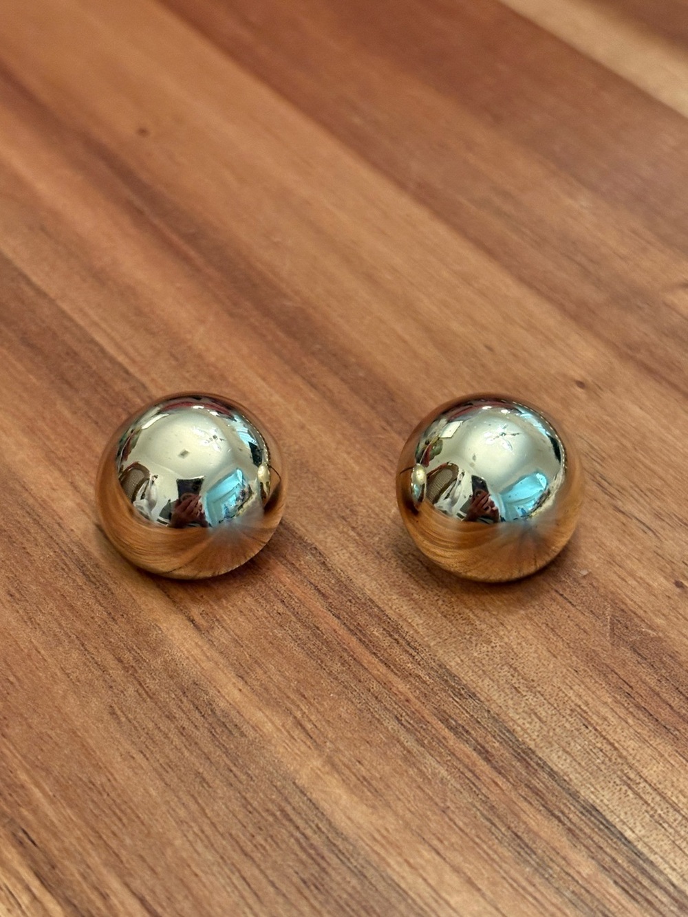 J. Crew | Oversized Metallic Ball Stud Earrings | Gold-Tone